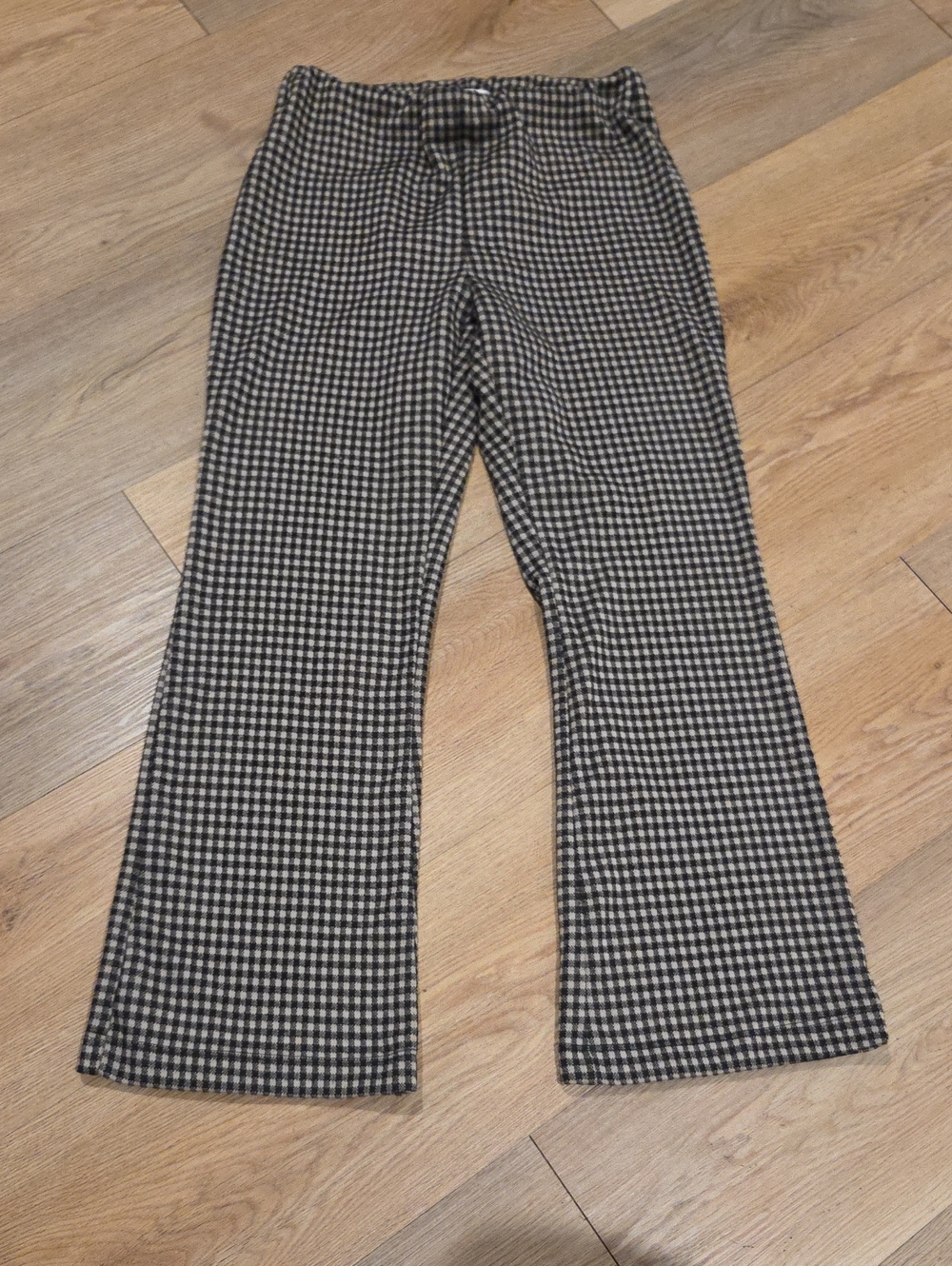 Altar'd State Black & White Checked Boot Cut Pants